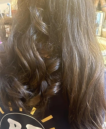 Hair styling results before