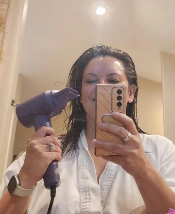 Hair styling results before