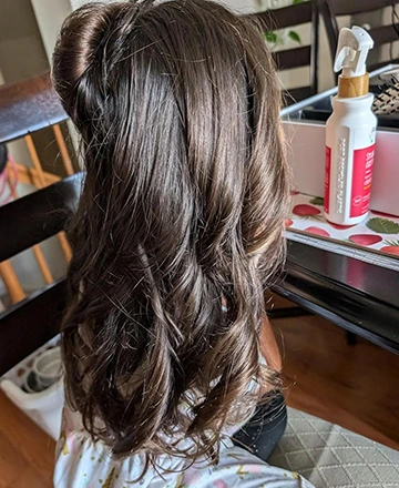 Hair styling results after